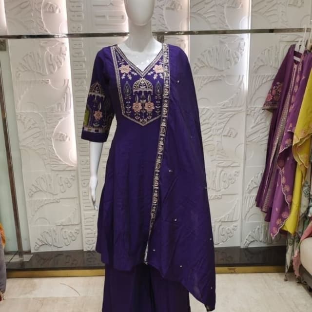 Deep Purple Kurti Set