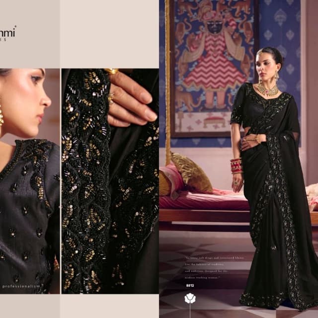 Black, Gold Lehenga Choli