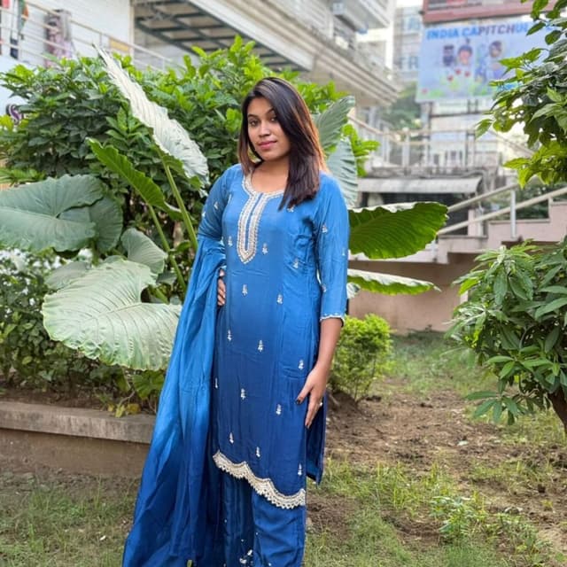 Blue (Ombre gradient) Salwar Kameez Set