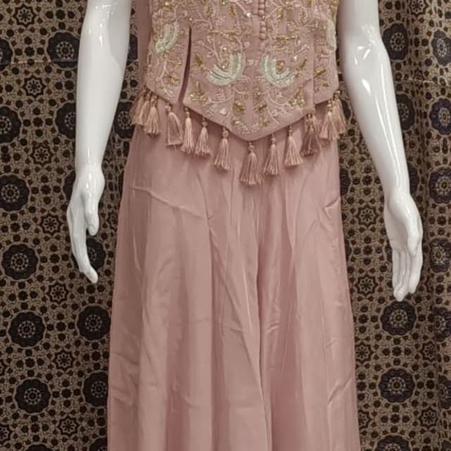 Dusty Rose, Gold, White Sharara Set