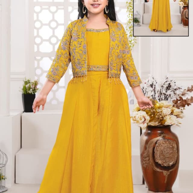 Yellow, Silver Lehenga Choli