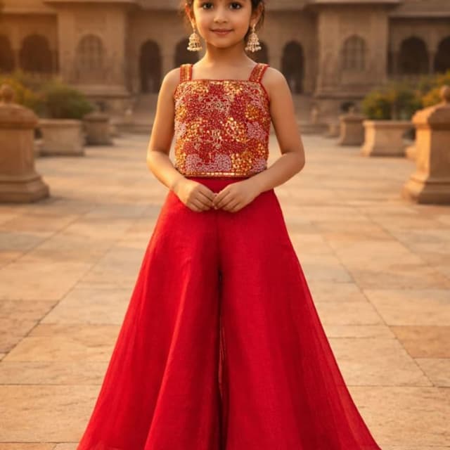 Red, Gold Lehenga Choli Set