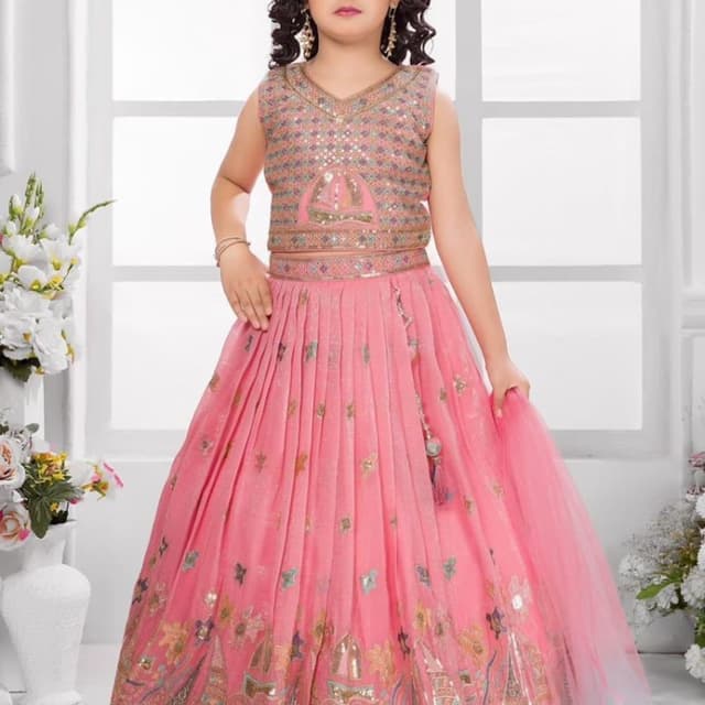 Pink, Gold, Teal, Multicolor Lehenga Choli