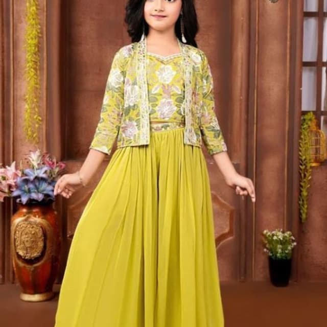 Lime Green, White, Yellow, Floral Print Dress with Jacket