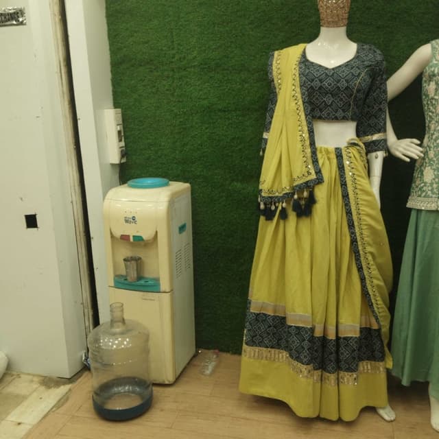 Yellow, Navy Blue, Silver Lehenga Choli