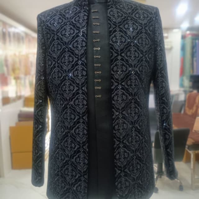 Black and Silver Sherwani