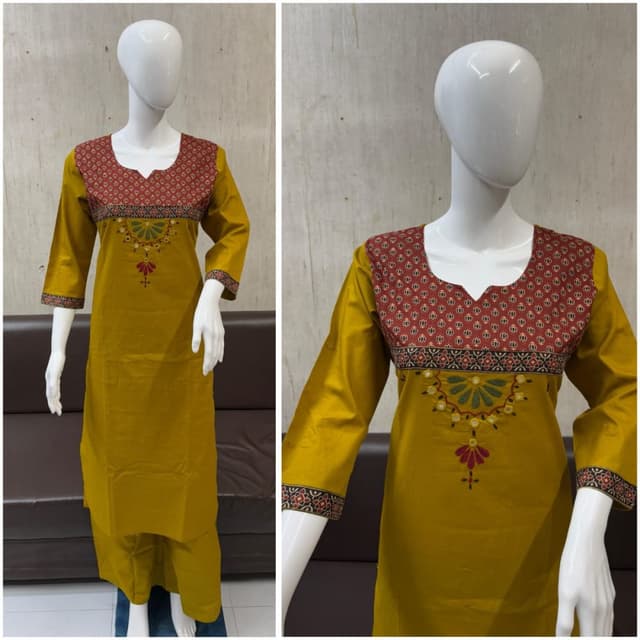 Mustard Yellow, Maroon, Green, Red, Black, White Kurta Set