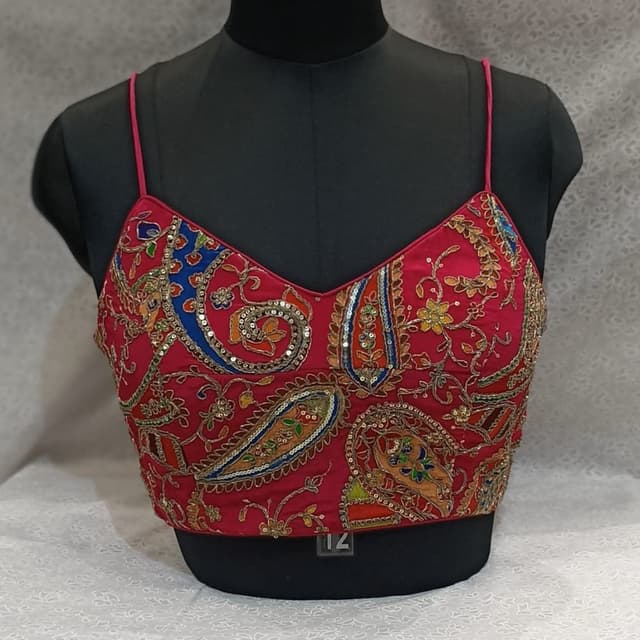 Red, Blue, Orange, Green, Gold, Silver Blouse