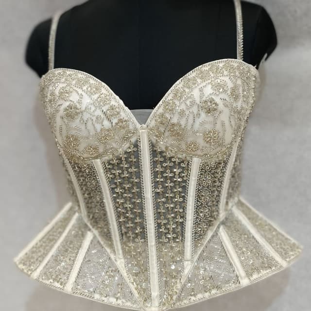 White and Silver Corset Dress