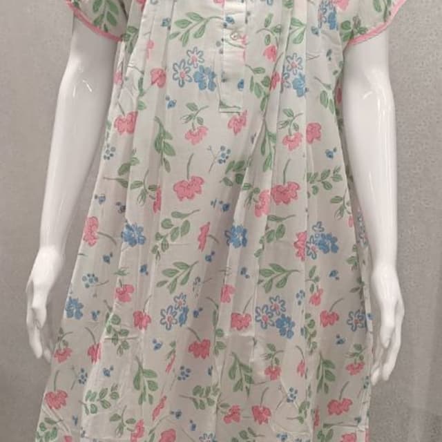 White with pink and blue floral print Nightgown