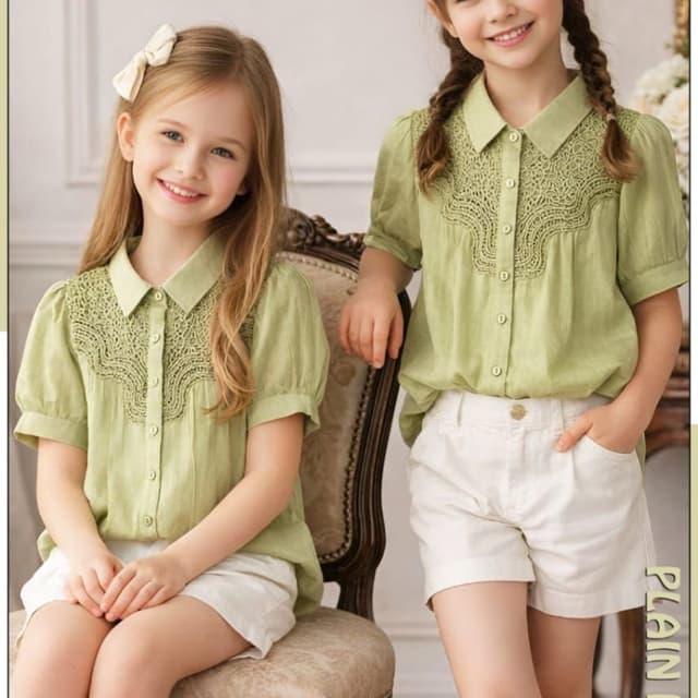 Light Green and White Shirt