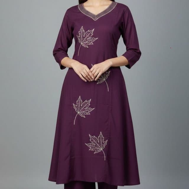 Deep Purple Kurta and Pants Set