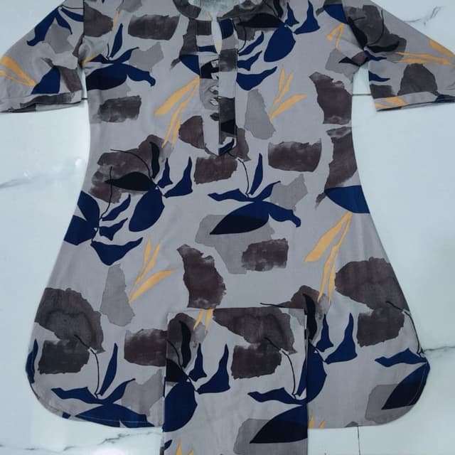 Grey, Navy Blue, Mustard Yellow, Dark Grey Kurta Set