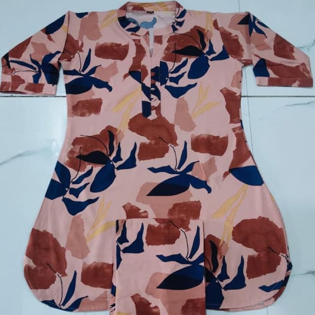 Pink, Brown, Navy Blue, Yellow Kurti Set