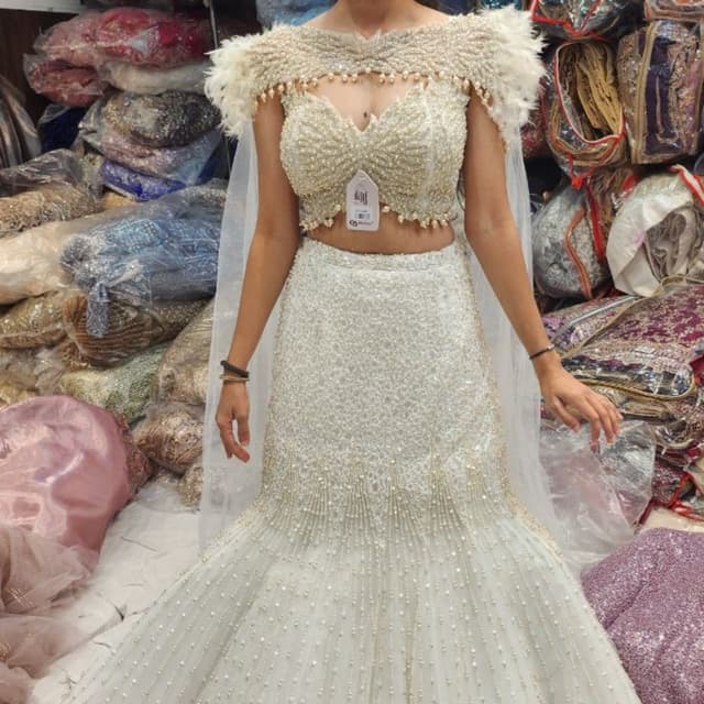 White, Ivory, Gold, Pearl Lehenga Choli