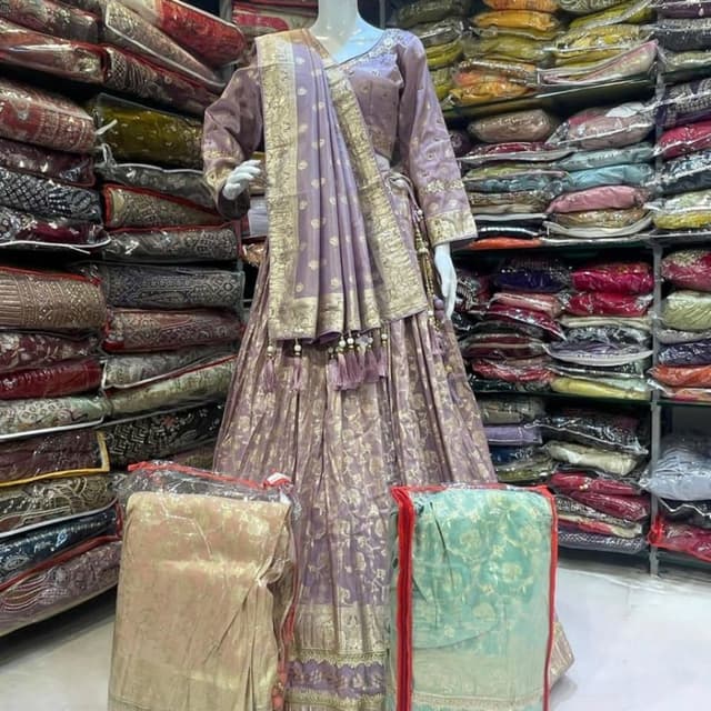 Lavender with gold Lehenga Choli