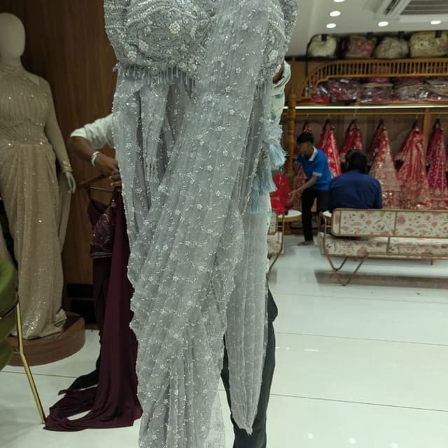 Silver, Grey Lehenga Choli