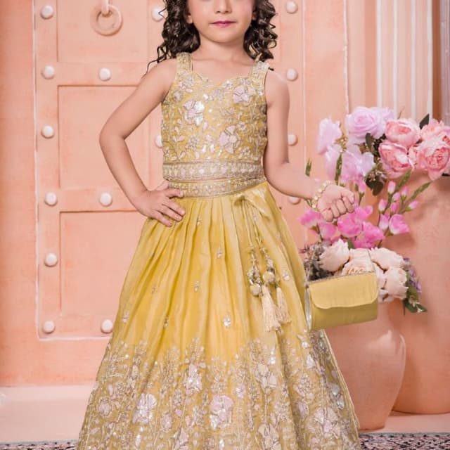 Yellow, Gold, Silver, Pink Lehenga Choli
