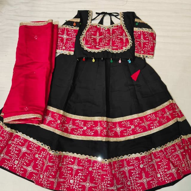 Black and Red with Gold accents Lehenga Choli
