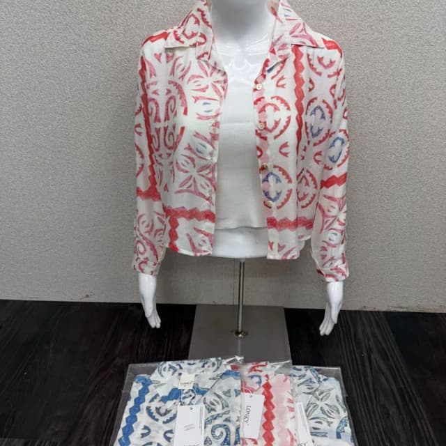 White, Red, Blue Shirt