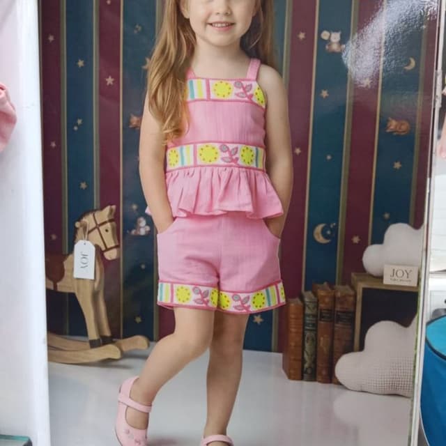 Pink, Yellow, Blue, Green Shorts Set