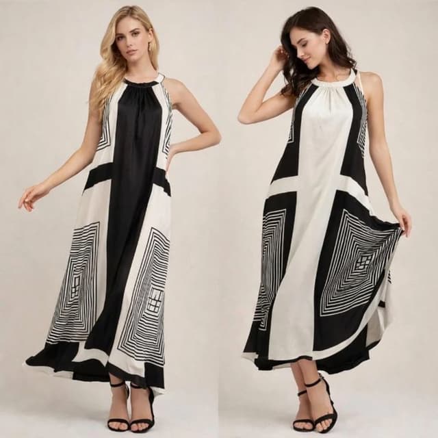 Black and White Maxi Dress