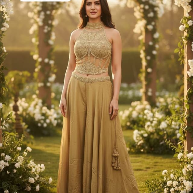 Golden Brown Lehenga Choli