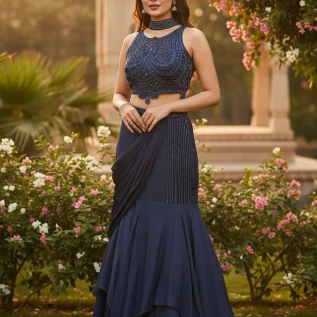 Deep Blue Lehenga Choli