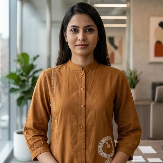 Brown, White Shirt