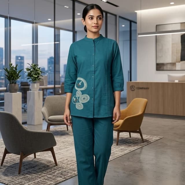 Teal Trousers Set