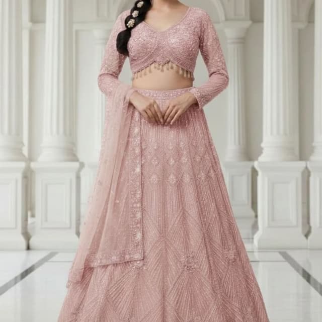 Dusty Rose, Pink Lehenga Choli
