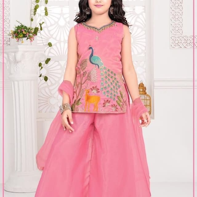 Pink, Teal, Yellow, Gold Lehenga Choli Set