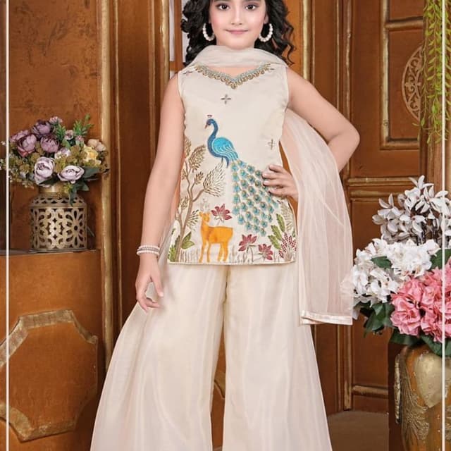 Cream, Teal, Orange, Green, Blue Lehenga Choli