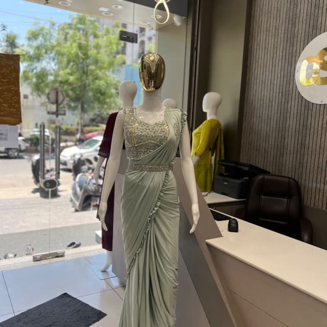Pastel Green Saree