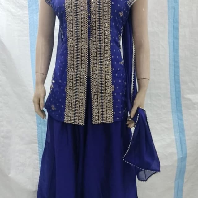 Royal Blue, Gold, Silver Lehenga Choli, Salwar Kameez
