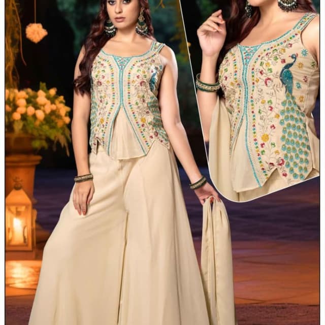Cream, Teal, Gold, Pink, Yellow, Blue Lehenga Choli
