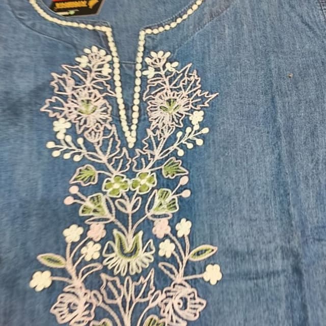 Blue, White, Green, Pink Shirt