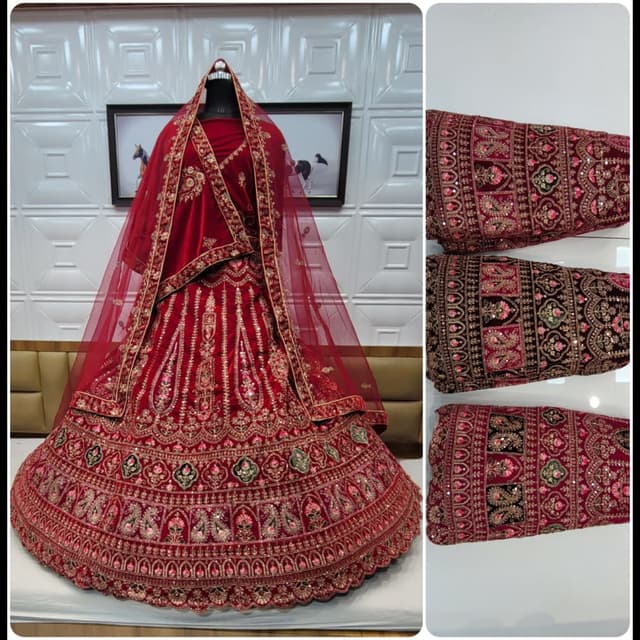 Red, Gold, Maroon, Pink Lehenga Choli