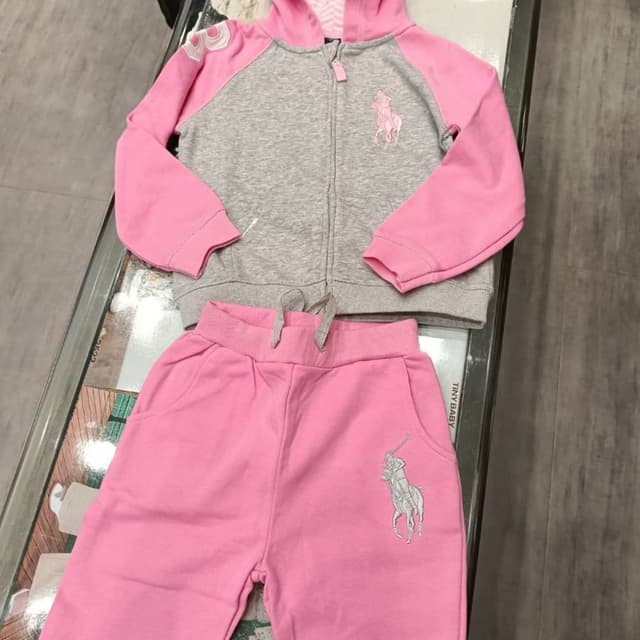 Pink and Grey Tracksuit (Hoodie and Pants)