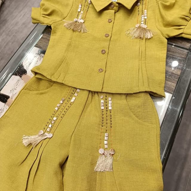 Mustard Yellow Co-ord Set (Shirt and Pants)
