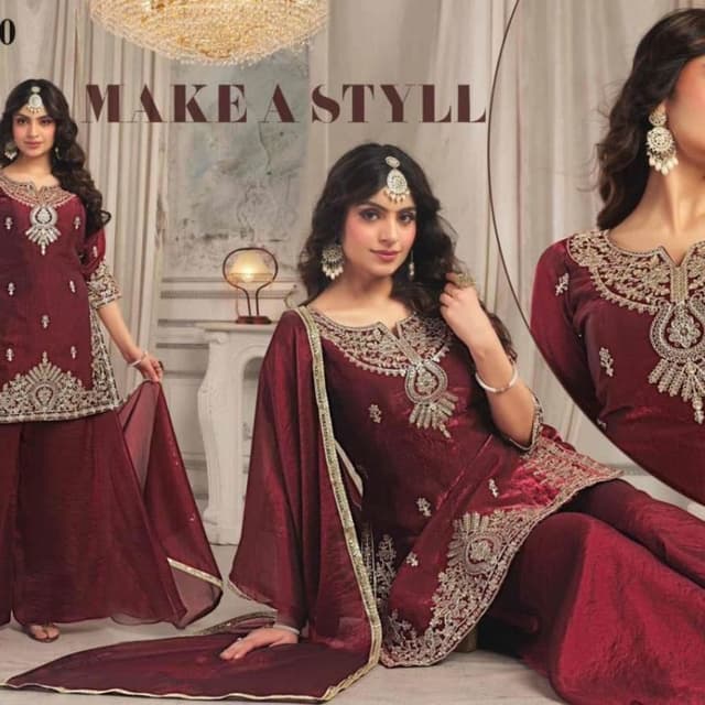 Maroon, Gold Lehenga Choli