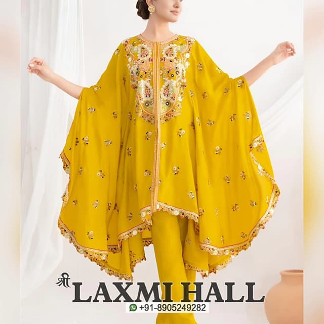 Yellow, Gold, White, Red, Pink, Green Kaftan Set