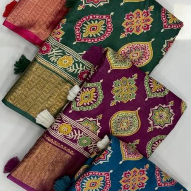 Deep Pink, Forest Green, Royal Purple, Teal Blue, Burgundy, Yellow, Gold Saree