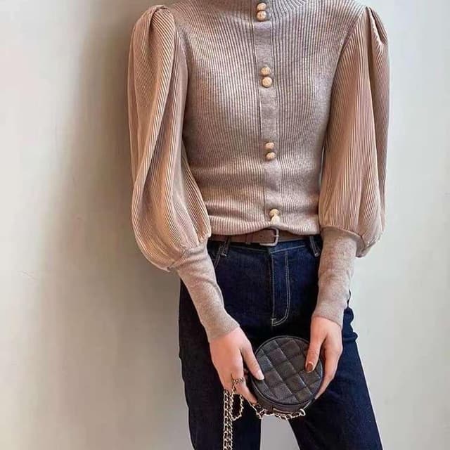 Beige, Light Brown, Gold Sweater
