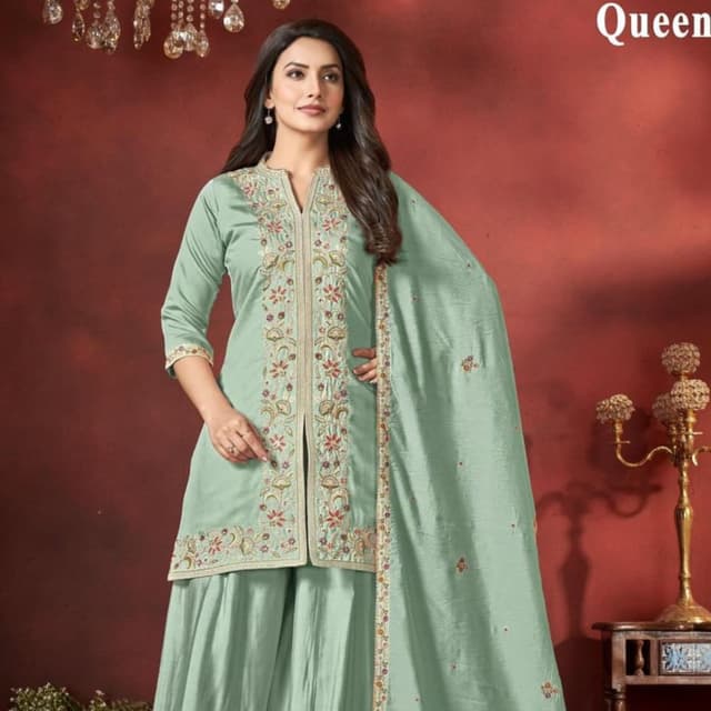 Pastel Green Sharara Suit