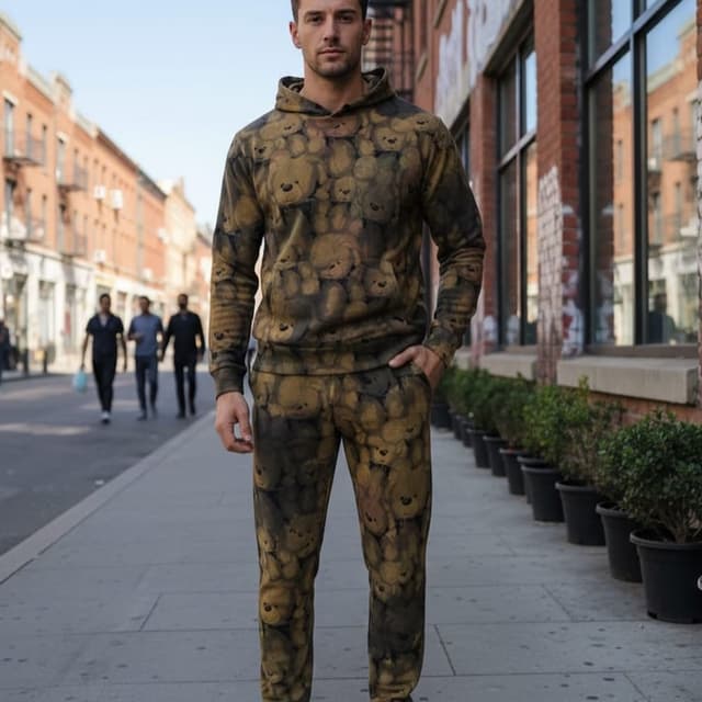 Browns, Black, Yellow Tracksuit (Hoodie and Sweatpants)