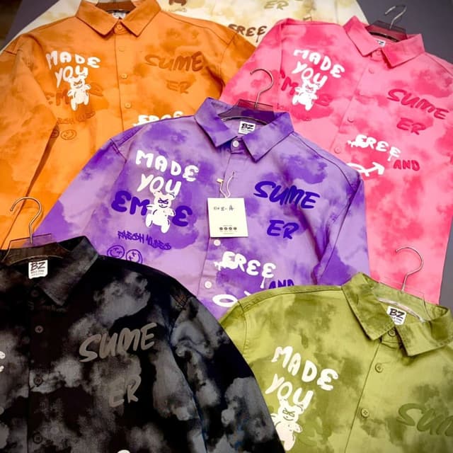 Multi-colored tie-dye (purple, pink, orange, yellow, green, black) Shirt