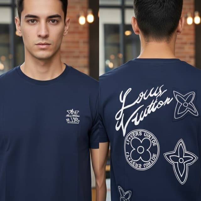 Navy Blue with White accents T-Shirt