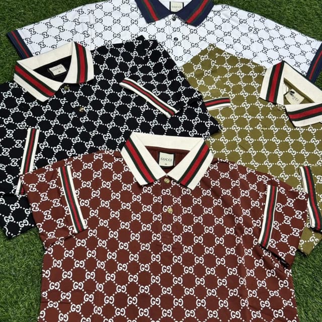 White, Black, Brown, Olive Green, Red, Blue Polo Shirt