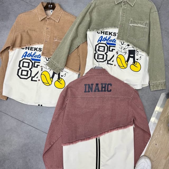 Brown, Olive Green, Dusty Rose, White, Black, Yellow Jacket